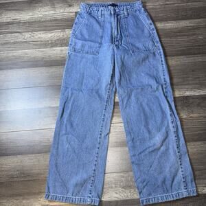 Vans Women’s Carpenter Jeans Size 24 Light Wash Wide Leg Utility Denim Pants